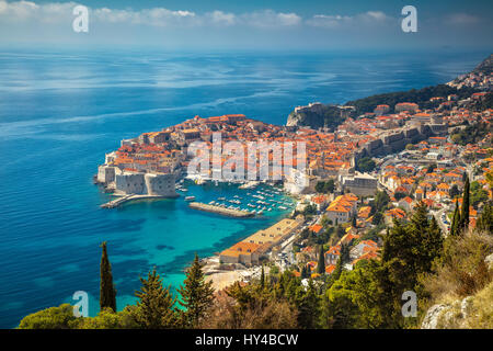 Dubrovnik, Croatia. Beautiful romantic old town of Dubrovnik during sunny day, Croatia,Europe. Stock Photo