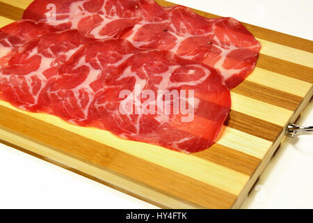 Italian sliced coppa pork prosciutto, traditional breakfast Stock Photo