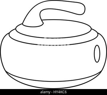 Stone for curling icon, outline style Stock Vector