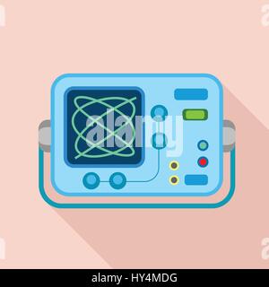 Oscilloscope icon, flat style Stock Vector
