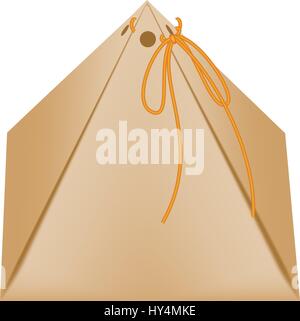 Cardboard triangular packaging box icon flat style Stock Vector