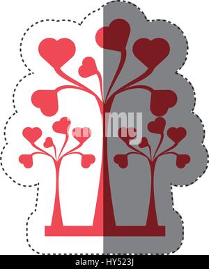 trees heart delicate decorative shadow vector illustration eps 10 Stock Vector
