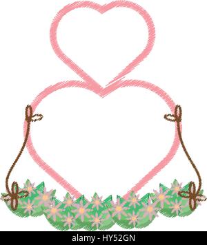 drawing hearts lovely flowers vector illustration eps 10 Stock Vector