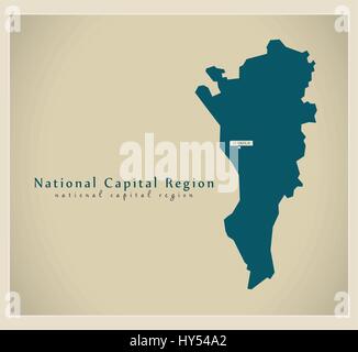 Modern Map - National Capital Region PH Stock Vector