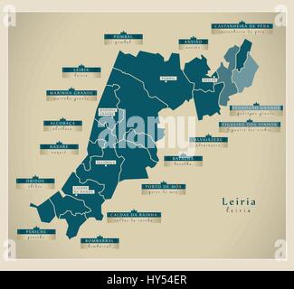 Modern Map - Leiria PT Stock Vector