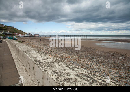 The seafront and esplanade at Saltburn,England,UK Stock Photo