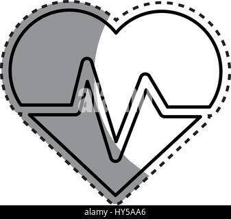 silhouette heartbeat with frequency vital sign Stock Vector Image & Art ...
