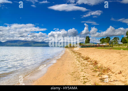 Beach, Lake Prespa, Macedonia Stock Photo