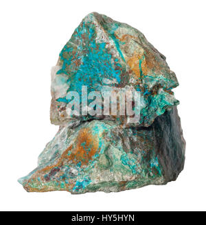 Turquoise raw gemstones isolated on white background Stock Photo