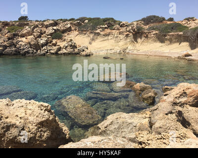 Beautiful bay in Pefkos, Rhodes, Greece Stock Photo