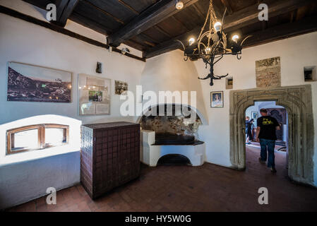 Interior of Bran Castle near Bran, Romania, so called 'Dracula's Castle', home of title character in Bram Stoker's 'Dracula' novel Stock Photo