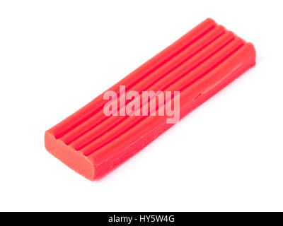 Single bar of plasticine isolated on white background Stock Photo