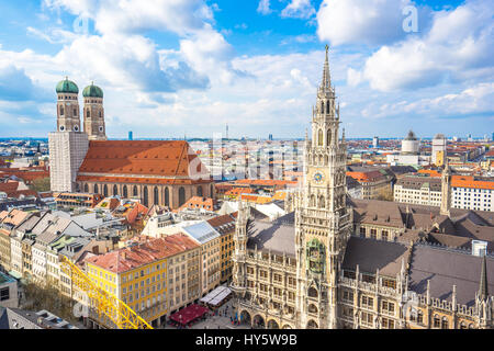 Marienplatz town hall in Munich, Germany. Stock Photo