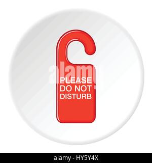 Do not disturb red sign icon, cartoon style Stock Vector