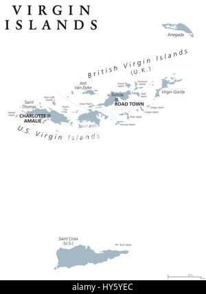 Leeward Islands, Political Map. Part Of The Lesser Antilles, North Of ...