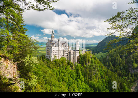 Picturesque nature landscape with Neuschwanstein Castle. Bavaria, Germany Stock Photo