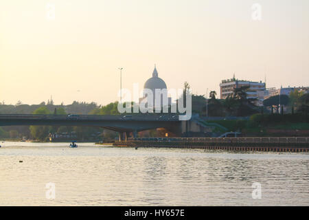 Eur District in Roma, artificial lake. Stock Photo