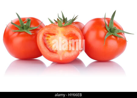 Tomatoes sliced slice fresh vegetable isolated on a white background Stock Photo