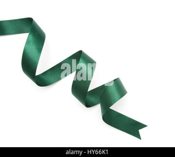 green ribbon border isolated on white background Stock Photo