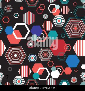 Seamless bright graphic pattern from different diamonds Stock Vector
