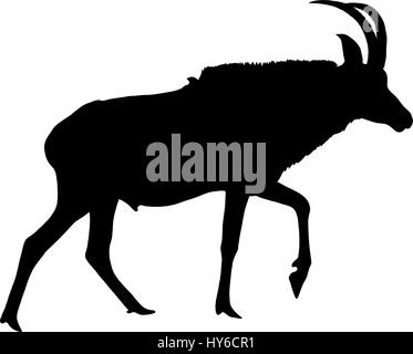 Silhouette of a walking horse antelope Stock Vector