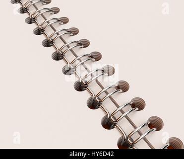 3D Illustration of Notepad with spring on color background Stock Photo ...