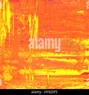 Orange oil painting texture with brush strokes. Abstract background Stock Photo