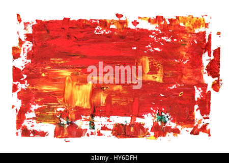 Red oil painting texture with brush strokes. Vivid abstract background Stock Photo