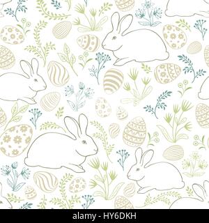 Floral holiday pattern. Easter seamless background. Stock Vector