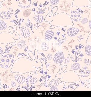 Floral holiday pattern. Easter seamless background. Stock Vector