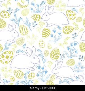 Floral holiday pattern. Easter seamless background. Stock Vector