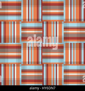 Abstract geometric checkered seamless pattern. Square stripe fabric ornament Stock Vector
