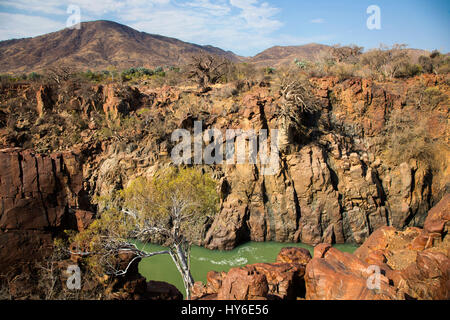 Epupa Waterfalls, Kunene River, Kaokoland, Namibia, Africa, by Monika Hrdinova/Dembinsky Photo Assoc Stock Photo