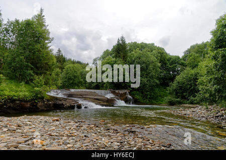 Small waterfall in a forest Stock Photo