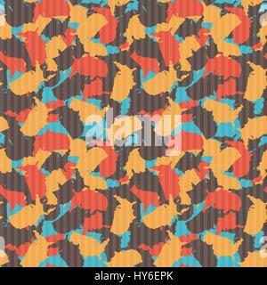 Original USA shape camo seamless pattern. Colorful America urban camouflage. Vector fabric textile print design Stock Vector