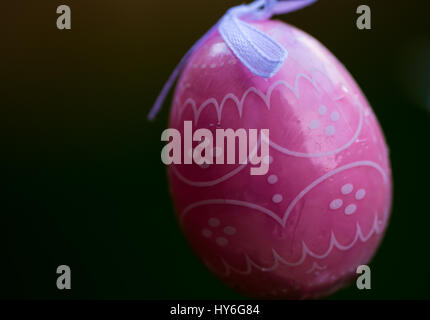 Pink Patterned Easter Egg Stock Photo