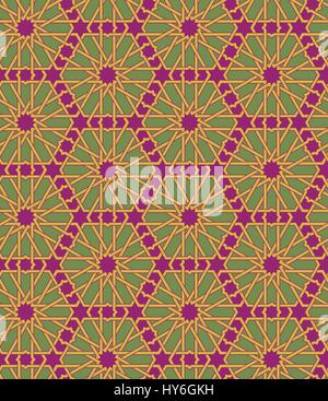 Seamless islamic Moroccan pattern. Arabic geometric ornament. Muslim texture. Vintage repeating background. Vector blue wallpaper. Oriental design and Ramadan wallpaper Stock Vector