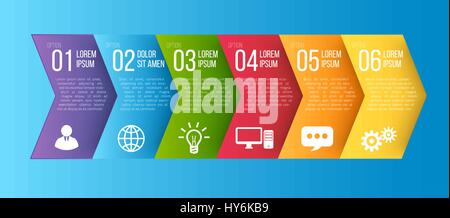 Infographic style colored arrow menu or option Stock Vector