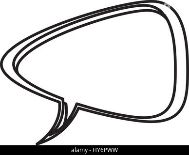 silhouette of rounded triangular speech with double contour Stock Vector