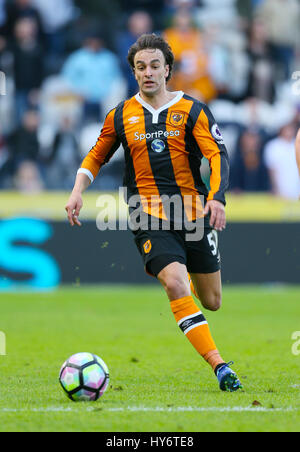 Hull City's Lazar Markovic during the Premier League match at KCOM Stadium, Hull. PRESS ASSOCIATION Photo. Picture date: Saturday April 1, 2017. See PA story SOCCER Hull. Photo credit should read: Richard Sellers/PA Wire. RESTRICTIONS: EDITORIAL USE ONLY No use with unauthorised audio, video, data, fixture lists, club/league logos or 'live' services. Online in-match use limited to 75 images, no video emulation. No use in betting, games or single club/league/player publications. Stock Photo