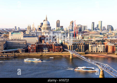 St Pauls and the City from the viewing gallery of Tate Modern, Bankside, London, UK Stock Photo