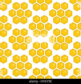 seamless pattern honey bee and sunflower on blue background vector ...