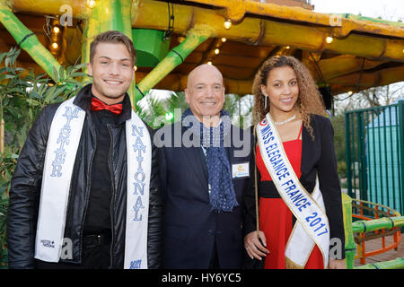 Paris, France. 31th March, 2017.L.Bodin, Miss Elegance France, a National man attend at the Opening evening of the Throne Fair 2017 in Paris, France Stock Photo