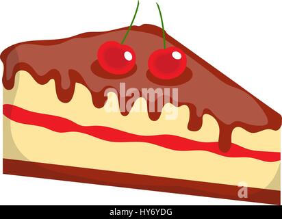 Cheesecake, cake icon, flat, cartoon style.Isolated on white background. Vector illustration, clip-art. Stock Vector