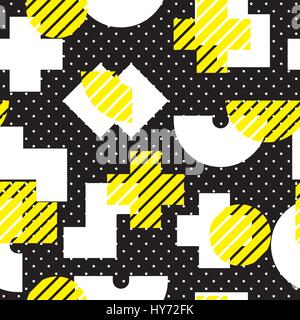 Geometric pattern of black figures on a white background.Seamless in ...