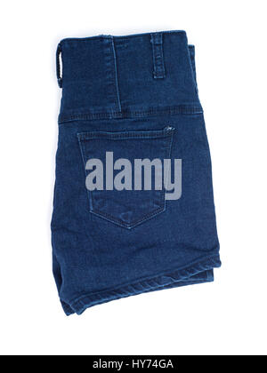 Jeans shorts isolated on white background Stock Photo