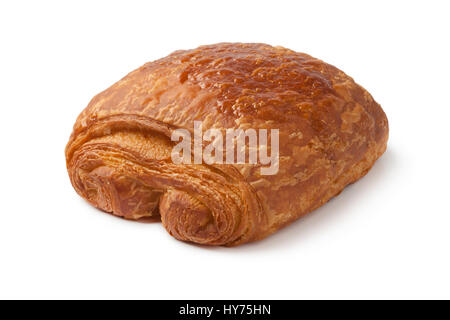 Single french chocolate croissant on white background Stock Photo