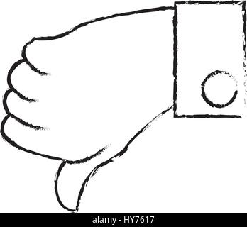 hand male unlike down vector illustration eps 10 Stock Vector