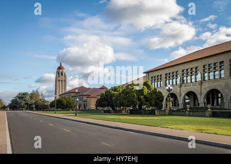 PALO ALTO, USA - January 11, 2017: Stanford University Campus and Hoover Tower - Palo Alto, California, USA Stock Photo