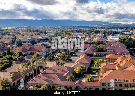 Aerial view of Stanford University Campus - Palo Alto, California, USA Stock Photo